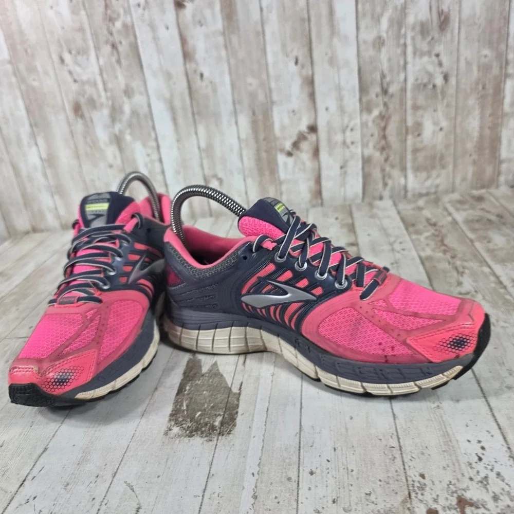 Brooks Glycerin 11‎ Womens Running Shoes Pink Navy Blue 1201371B813 Size 7.5 B